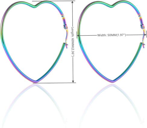 Pair Womens Large Heart Huggie Hinged Hoop Earrings in Saudi Arabia