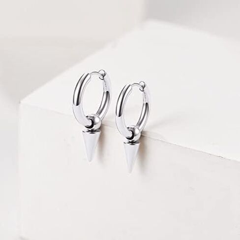 U7 Y2K Jewelry 18K Gold Plated Sterling Silver Huggie Hoops Earrings, Ankh Cross/Lighting Bolt/Feather/Italian Horn/Star of David Dangle Drop Earrings for Women in Saudi Arabia