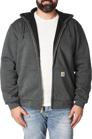 Carhartt mens Rd Rutland Thermal Lined Zip Front Hooded Sweatshirt, Carbon Heather - New, Small US in Saudi Arabia