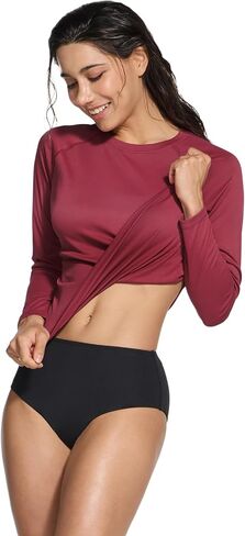 TSLA Women's UPF 50+ Long Sleeve Rash Guard Swim Shirts, UV Protection Sun Shirts, Regular-Fit Quick Dry Water Shirts in Kuwait