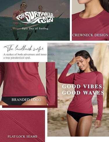 TSLA Women's UPF 50+ Long Sleeve Rash Guard Swim Shirts, UV Protection Sun Shirts, Regular-Fit Quick Dry Water Shirts in Kuwait