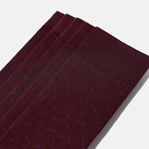 VRD SOCKS Mens Dress Socks, Bamboo Socks for Men, 5-Pack - Shoe Size 8-13, Maroon Burgundy - Dotted in Kuwait