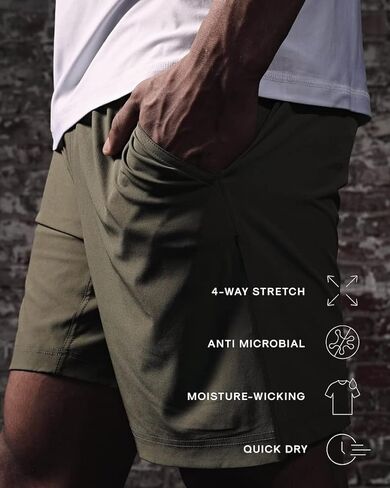 شورت رجالي مريح كلاسيكي حقيقي. قماش فاخر ذو لمسة نهائية مطاطية بأربعة اتجاهات لمزيد من النعومة. أسود، صغير in Kuwait