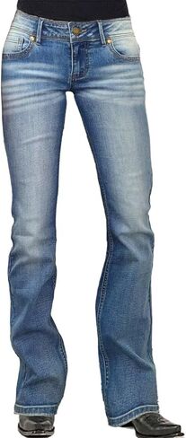 Flamingals Butt Lifting Bootcut Jeans Stretchy Casual Spring Trendy Flare Leg Jeans for Women 2024 Soft Blue XL in Saudi Arabia