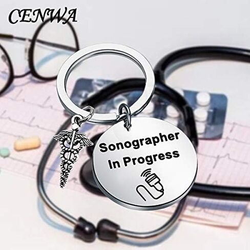 CENWA Sonographer Gifts Medical Sonographer Ultrasound Student Gift Sonographer In Progress Keychain in Saudi Arabia