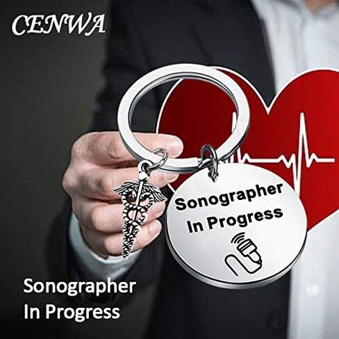 CENWA Sonographer Gifts Medical Sonographer Ultrasound Student Gift Sonographer In Progress Keychain in Saudi Arabia