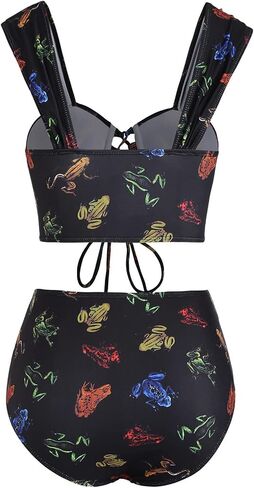 DRESSFO Bikini Set for Women Two Piece Bathing Suit High Waisted Bikini Gothic Sun and Moon Tummy Control Swimsuits in Saudi Arabia