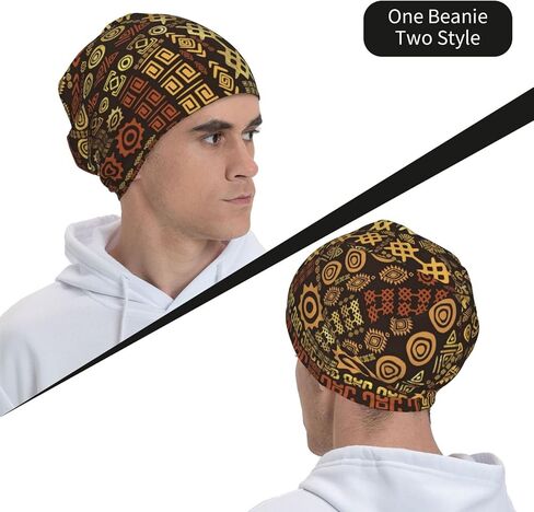 African Slouchy Beanie Hat Adults Stretch Knitted Skull Beanies Cap Winter Hats Outdoor for Women Men in Saudi Arabia