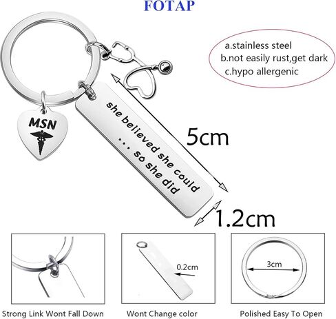 FOTAP Masters of Science in Nursing Keychain Appreciation Gift Nursing Degree Gift MSN Graduation Gift RN Gift For Nurse in Saudi Arabia