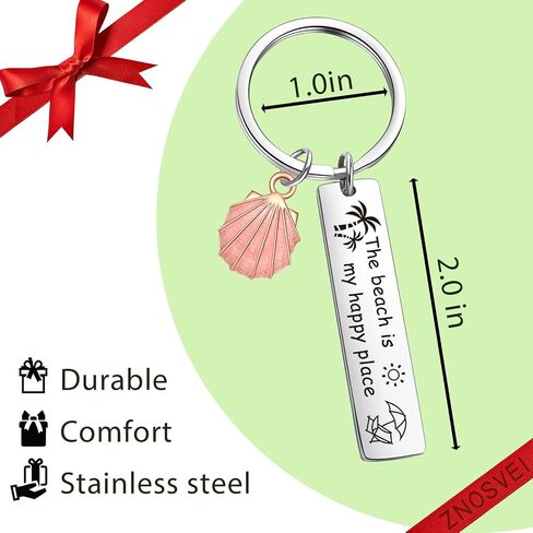 Seashells Keychain For Beach Lover Keyring Beach Party Keychain Daughter Gift Beach Trip Keychain in Saudi Arabia