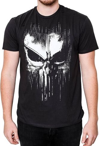 Marvel The Punisher Dirty Skull Vest Logo Cranial Adult T-Shirt in Saudi Arabia