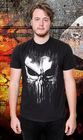 Marvel The Punisher Dirty Skull Vest Logo Cranial Adult T-Shirt in Saudi Arabia