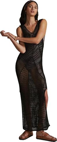 Women's Bikini Swimsuits Two Piece Crochet Fishnet Bra Top Maxi Skirt Cover Up Set Beach Outfits in Kuwait