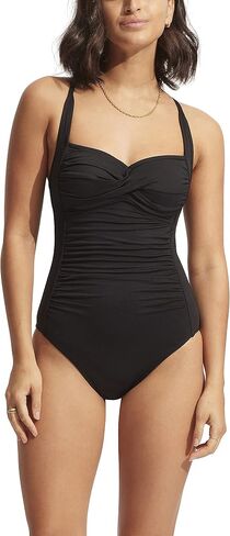 Seafolly Women's Twist Bandeau Halter One Piece Swimsuit in Saudi Arabia