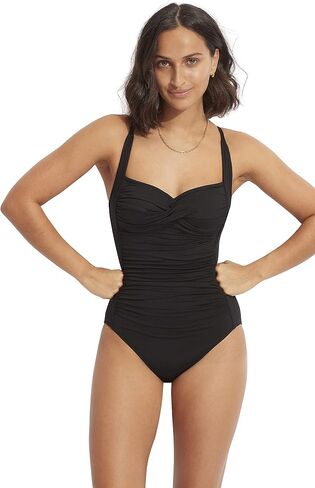 Seafolly Women's Twist Bandeau Halter One Piece Swimsuit in Saudi Arabia