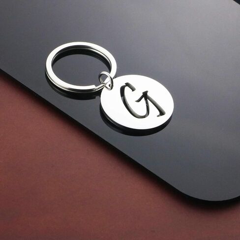 Initial Keychain Name Keychain Keyring Memory Keychain Initial Jewelry Gift Memory Keychain Inspirational Gift in Saudi Arabia