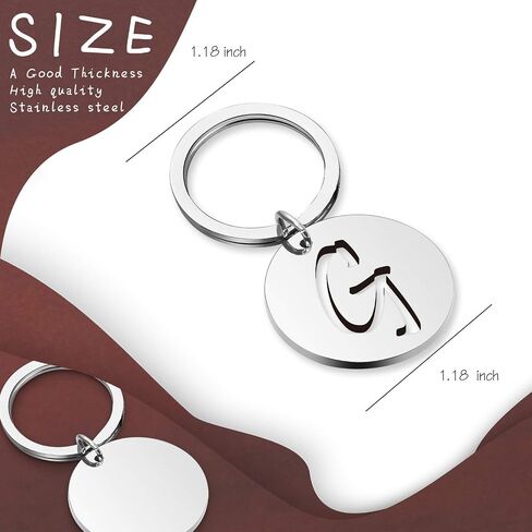 Initial Keychain Name Keychain Keyring Memory Keychain Initial Jewelry Gift Memory Keychain Inspirational Gift in Saudi Arabia
