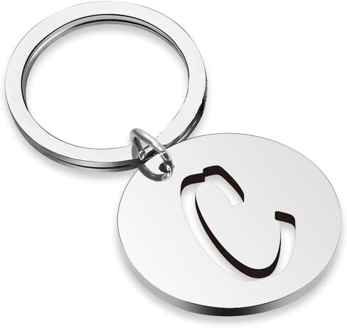 Initial Keychain Name Keychain Keyring Memory Keychain Initial Jewelry Gift Memory Keychain Inspirational Gift in Saudi Arabia