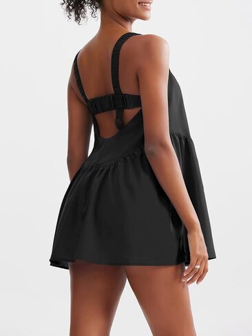 Sexyasasii Women Tennis Dress with Built in Shorts and Bra Sleeveless Casual Backless Golf Dress Athletic Dress with Pockets in Saudi Arabia