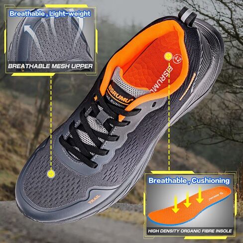 Men's Trail Running Shoes Lightweight Breathable Hiking Sneakers Outdoor Off-Road Trekking Sports Shoes in Saudi Arabia