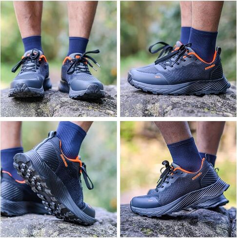 Men's Trail Running Shoes Lightweight Breathable Hiking Sneakers Outdoor Off-Road Trekking Sports Shoes in Saudi Arabia