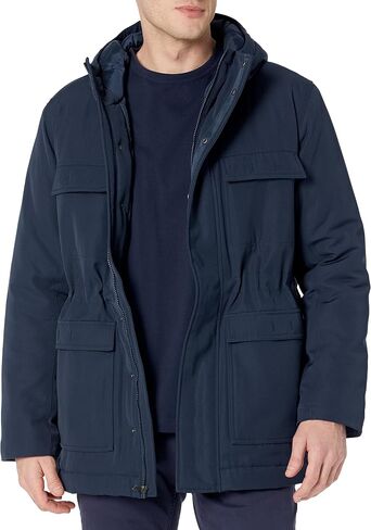 Amazon Essentials Men's Relaxed-Fit Water Repellent Recycled Polyester Hooded Parka (Previously Amazon Aware) in Saudi Arabia