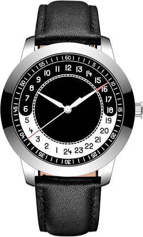 بوفان ساعة عمل 24 ساعة للرجال بحركة كوارتز سويسرية مقاومة للماء مع سوار اسود اصلي ناعم ومريح. in Kuwait