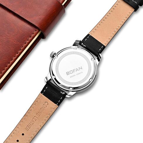 بوفان ساعة عمل 24 ساعة للرجال بحركة كوارتز سويسرية مقاومة للماء مع سوار اسود اصلي ناعم ومريح. in Kuwait