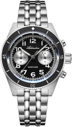 ساعة يد كرونوغراف من ADDIESDIVE ساعة كوارتز للرجال ستانلس ستيل ياباني حركة VK64 مقاومة للماء 100 متر in Kuwait