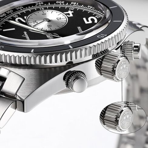 ساعة يد كرونوغراف من ADDIESDIVE ساعة كوارتز للرجال ستانلس ستيل ياباني حركة VK64 مقاومة للماء 100 متر in Kuwait