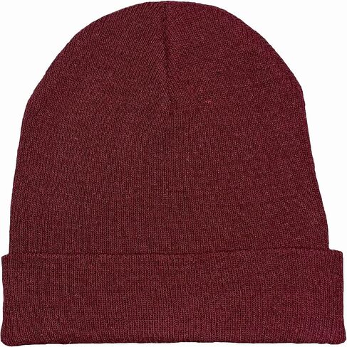Adorno Beanie Hat, Winter Cap for Men, Women, Kids, Adults, Soft Knit Warm Cuffed Hat, Maroon, Maroon in Saudi Arabia