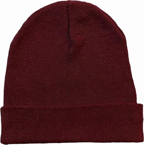 Adorno Beanie Hat, Winter Cap for Men, Women, Kids, Adults, Soft Knit Warm Cuffed Hat, Maroon, Maroon in Saudi Arabia