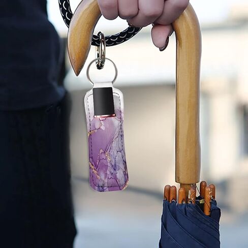 Auto Keychains Exquisite Stylish Car Lipstick Keychain for Women, Clip-on Neoprene Chapstick Holder Keychain in Saudi Arabia