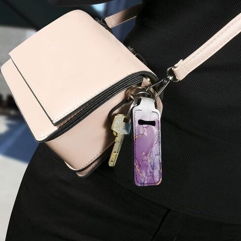 Auto Keychains Exquisite Stylish Car Lipstick Keychain for Women, Clip-on Neoprene Chapstick Holder Keychain in Saudi Arabia