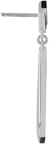 Gemondo USA 925 Sterling Silver Art Deco Black Onyx , Mother of Pearl & Marcasite Chandelier Drop Earrings, Metal Gemstone, Marcasite in Kuwait