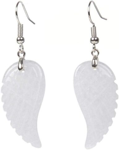 Gemstone Crystal Healing Reiki Chakra Handmade Angel Wing Dangle Earrings in Saudi Arabia