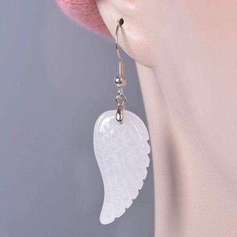 Gemstone Crystal Healing Reiki Chakra Handmade Angel Wing Dangle Earrings in Saudi Arabia