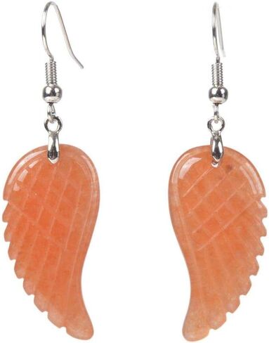 Gemstone Crystal Healing Reiki Chakra Handmade Angel Wing Dangle Earrings in Saudi Arabia