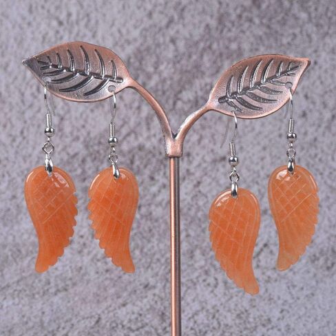 Gemstone Crystal Healing Reiki Chakra Handmade Angel Wing Dangle Earrings in Saudi Arabia