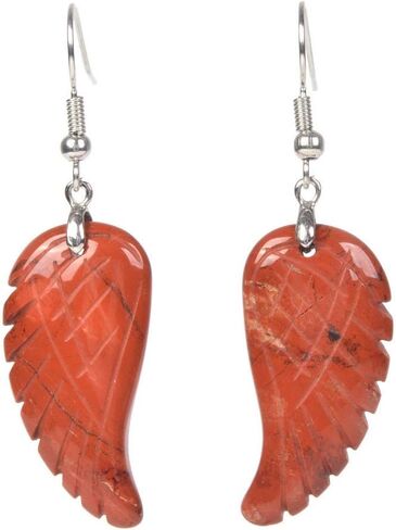 Gemstone Crystal Healing Reiki Chakra Handmade Angel Wing Dangle Earrings in Saudi Arabia