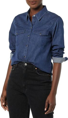 قميص غربي بأكمام طويلة من قماش الدنيم للنساء من Goodthreads in Kuwait