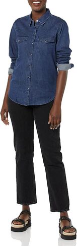 قميص غربي بأكمام طويلة من قماش الدنيم للنساء من Goodthreads in Kuwait