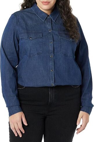 قميص غربي بأكمام طويلة من قماش الدنيم للنساء من Goodthreads in Kuwait