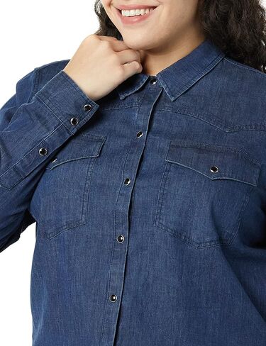 قميص غربي بأكمام طويلة من قماش الدنيم للنساء من Goodthreads in Kuwait