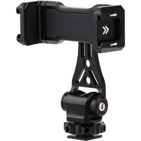 Metal Cell Phone Tripod Clamp with Cold Shoe Adapter - Universal Camera Phone clamp for iPhone 15/14, Samsung Galaxy and More - Adjustable Joints for Optimal Viewing Angle