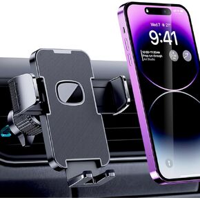 Phone Holder Car Mount for iPhone[Powerful Suction]Phone Mount for Car Dashboard Windshield Air Vent Universal Accessories[Thick Cases Friendly]Automobile Cell Phone Holder Fit iPhone Smartphone