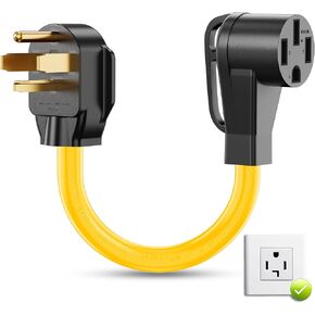 NEMA 14-30P to 14-50R EV Charger Adapter Cord, Compatible with Tesla, 30 Amp Dryer to 50 Amp EV, for Leave 2 Charging, ETL Listed, 100% Pure Copper