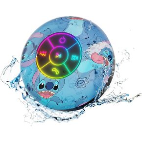 Disney Lilo and Stitch Bluetooth Shower Speaker w/ Suction Cup – IPX4 Splash Proof Stitch Speaker for Shower, Baths| Up to 5 HRs Playtime, Built in Controls and Mic- Gifts for Fans of Stitch Stuff