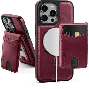 for Compatible Magsafe Magnetic 2 in 1 Detachable iPhone 12 Pro Wallet Case with Card Holder,for Women Men,PU Leather RFID Blocking Flip Kickstand Credit Slots for Apple 12 6.1",Brown