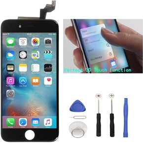 Black for iPhone 6S Plus 5.5 Inch LCD Screen Replacement Full Digitizer Assembly Frame Set Front Glass 3D Touch Display Required Tool Kit